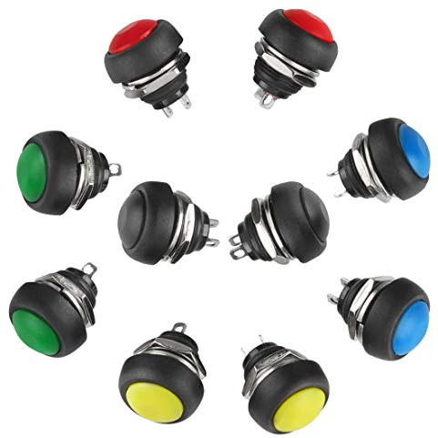 Larcele 10x12mm Pulsante Impermeabile Mini Rotonda Momentaneo Ritorno Automatico DIY Bottone ANKG-01(5 Colori)