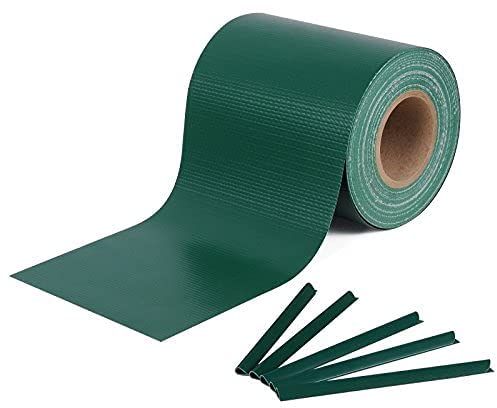 WOLTU Bandes Brise-Vue en PVC de 450g/m², Rouleau Brise-Vue Occultant 19cm x 70m, Résistant au Vent et au Soleil, Protection de Clôture pour Jardin Balcon, avec 50 Clips de Fixation, en Vert