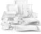 MALACASA, Series Flora, 32-Piece Dinner Set Wave Shaped Ivory White China Porcelain Dinnerware Set with 6 Cups/Saucers/Dessert Plate/Soup Plates/Dinner Plates and 2 Rectangular Plates