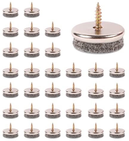 Möbel-Filz-Pads – 28 mm Durchmesser Filz-Pads für Möbelfüße. 5MM Dicke Stuhlbein-Bodenschoner. Möbelpads mit einfacher Schraubmontage sind ideale Bodenschutzpads (32er Pack)