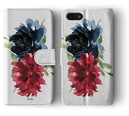 Tirita Compatible with iPhone 6 & 6s Flip Wallet Case Cover PU Leather Floral Flowers Colourful Roses Daisies Spring