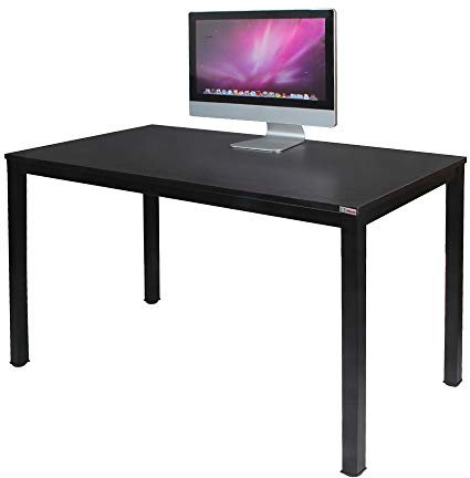 sogesfurniture Schreibtisch Computertisch Büromöbel PC Tisch, Stabil Bürotisch Arbeitstisch Esstisch aus Holz und Stahl, Einfache Montage, 120x60x75cm, Schwarz AC3B-120-SF
