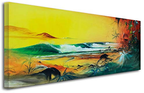 DECLINA Großformat, Kunstdruck auf Leinwand, Dekoration für Wohnzimmer, modernes Leinwand, Motiv Bertoche, gedruckt auf Leinwand, 80 x 30 cm