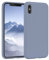 EAZY CASE Premium Silikon Handyhülle kompatibel mit iPhone X/XS, Slimcover mit Kameraschutz und Innenfutter, Silikonhülle, Schutzhülle, Bumper, Handy Case, Hülle, Softcase, Eisblau, Blau