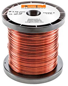 Kupferlackdraht W210 Ø 1,25 mm 1 kg, ca. 90m - CU Lackdraht Grad 2 CUL Kupferdraht Gewicht 1 Kilogramm Durchmesser 1,25 Millimeter Wickeldraht Kupfer Draht nach IEC 60317-13