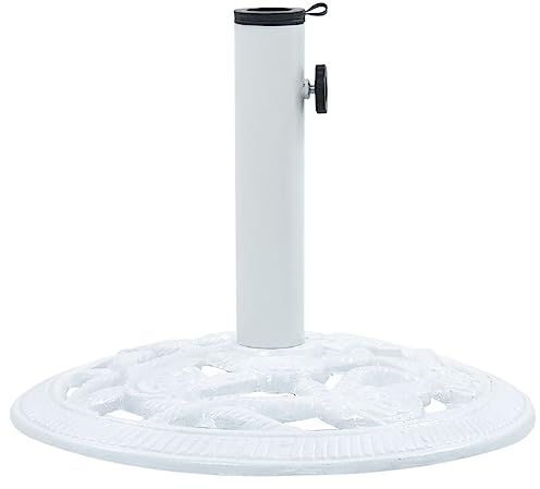 vidaXL Base de Sombrilla, Soporte de Parasol, Pie de Sombrilla, Base para Jardín Patio Terraza Piscina Playa, Hierro Fundido Blanco 9 kg 40 cm