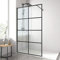 EMKE Duschwand 100x200 cm Walk In Duschabtrennung Duschtrennwand Für Badewanne 8 mm Duschwand glas NANO einfach-Reinigung Beschichtung Duschtür Schwarzer Rahmen Gitter