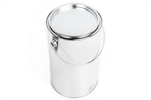 BenBow Secchio di latta da 2,7 L con coperchio a pressione - ermetico, opaco, vuoto, rotondo - contenitore di conservazione con manico in metallo