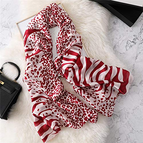 Schal Damen 100% Natürlicher Seidenschal Damen Luxusmuster Leopard Zebra Schal Lang 3