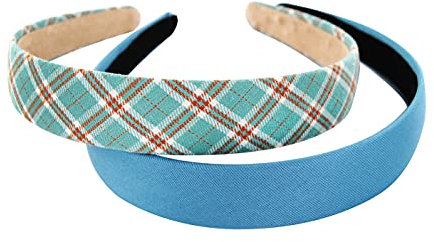 axy Haarreif 2er Set Klassic Vintage Haarreifen Hairband Damen Stirnband HRKD1 (2er Set - Blau)