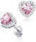 ChicSilver Orecchini Argento Rosato Cuore Orecchini a Lobo Oro Rosa, Opale Ottobre Confezione Regalo