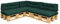 Royal Schneider Set Sitzkissen Rückenkissen Palettensofa Palettenpolster - 7er Set - 3Stk. 120x80 + 3Stk. 120x40 + 1Stk. 60x40, Farbe - Flaschengrün