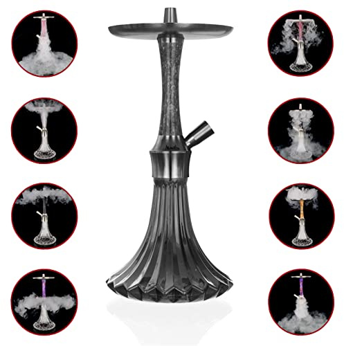 Aladin Epox 360 Shisha - mit 9 Blow-Off Möglichkeiten Black Everything