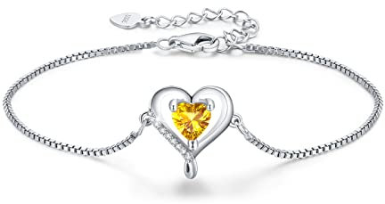 LAVOMO Bracciale Cuore Bracciale Donna Oro Rosa Argento Sterling 925 Gioielli Donna Festa Della Mamma Natale San Valentino Regalo Di Compleanno Per Sua Mamma Moglie Fidanzata Bracciale Regolabile