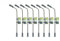WANGCL 8PCS Modello Ferroviario Treno lampioni lampione LED Lampade in Metallo a Testa Singola illuminata Street Light Ho OO Scale