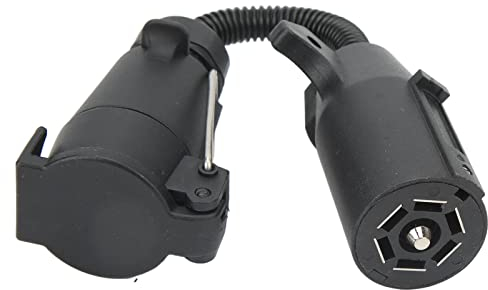 Aramox Adaptateur De Prise Remorque 7 Voies, Connecteur De Câblage Rond Européenne 7 Broches Vers Américaine Accessoires Adaptateur Prise Remorque Usa Europe Pour Voiture, Remorque, Attelage, Caravane