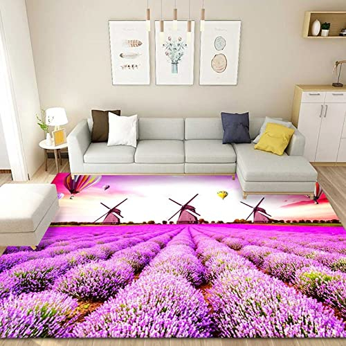 DJHWWD Spielteppich Baby lila deko jugendzimmer bodenmatte 3D-Wohnzimmer-Schlafzimmer Voller Shop-Haushaltsraum 50x80cm Teppich Baby webteppich