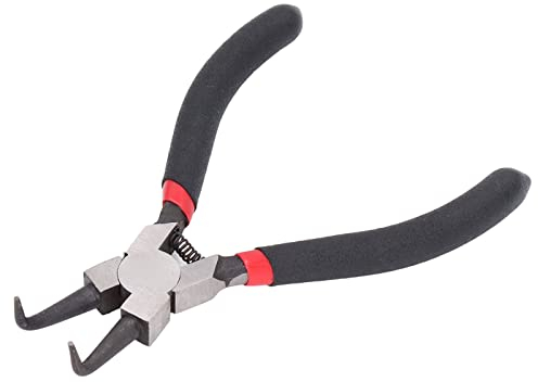 Alicates para Anillos de Seguridad, Punta Doblada de 5 Pulgadas Alicates para Anillos de Seguridad Internos Alicates para Anillos de Seguridad de Acero Al Carbono Herramienta para Quitar Anillos