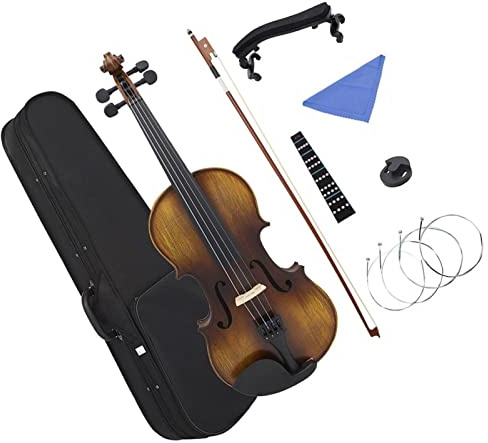 Violine Anfänger Antike Matte Violine 4/4 Akustisches Holzgeigen-Saiteninstrument Mit Zubehör-Set (Color : 3-4)