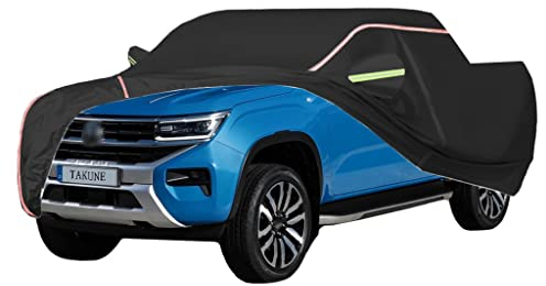 TAKUNE Autoabdeckung Für VW Amarok (2016-2022)/ V6/ AMAROK Pick-UP/, Wasserdicht Sonnenschutz Outdoor Dicker 210D Oxford Stoff Autoabdeckungen (Color : Black)