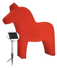 8 seasons design Shining Dala Horse, Solar LED Deko-Lampe Pferd, Höhe: 43cm, Rot, inkl. Solarmodul und Leuchtmittel in warmweiß, Tischlampe, Solarlampe, Outdoor