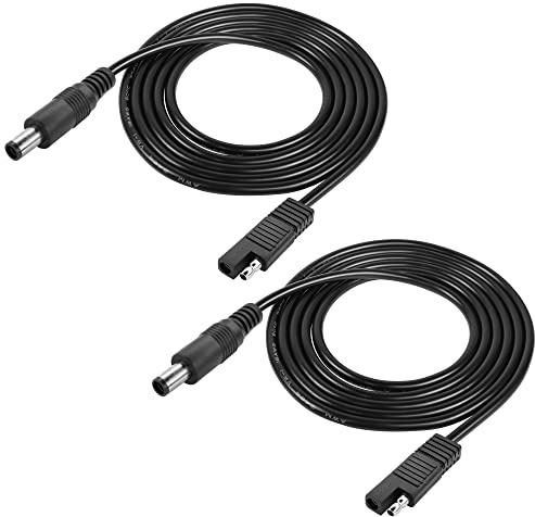 GINTOOYUN 2 Pcs SAE to DC7450 Power Cable DC24V 16AWG SAE Male Plug to DC7.4mmx5.0mm Male Plug Quick Connection Disconnect Extension Cable for Cars,Motorcycles, Batteries,etc(78.7Inch)
