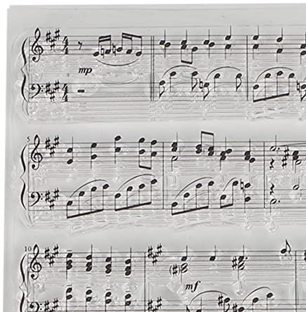 LetCart Stempel Mit Musiknoten – 10 x 10 cm Transparenter Gummi-Stempel für Grußkarten, Tagebuch, Scrapbooking, Stempel, Karten, Basteln, Fotoalbum, Dekoration