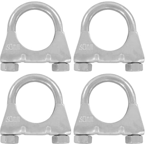 4er Set U Bügel Rohrschellen M8 x 30mm extrem belastbare Montageschellen aus verzinktem Stahl (4 Stk. M8 x 30 mm)