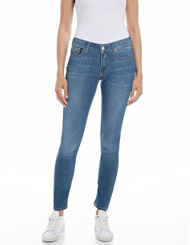 Replay Damen Jeans New Luz Skinny-Fit mit Power Stretch, Medium Blue 009-1 (Blau), 29W / 32L