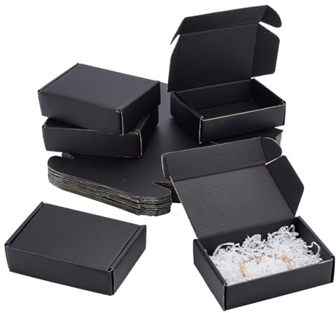 PH PandaHall Versandkartons Aus Pappe 20 Packung Schwarze Geschenkboxen Kleine Versandkartons Versandkartons Kraftkartons Versandkartons Aus Wellpappe Für Verpackungen Postversand Versand Unternehmen