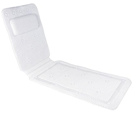 Kenney KN61263 Schaum-Duschmatte/Wannenmatte mit Saugnäpfen für den Einsatz im Badezimmer, 124,5 cm L x 35,6 cm B, Weiß