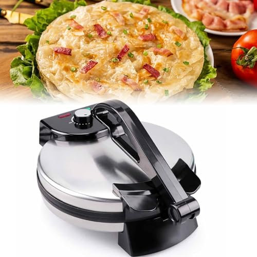 Crepiera elettrica portatile, 1800 W, automatica, antiaderente, con indicatore LED, riscaldamento su entrambi i lati, per cuocere crepe, muffin, chapati tortilla