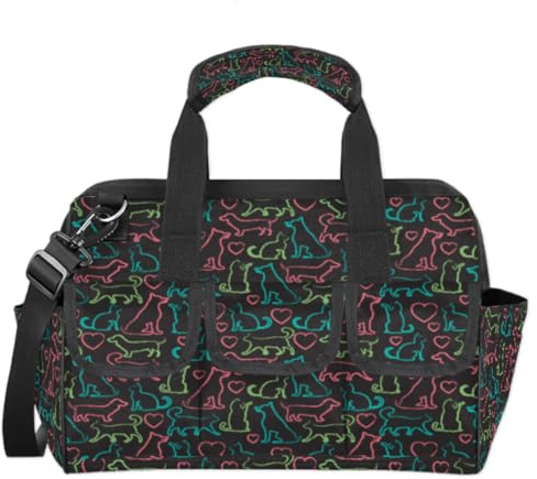 Tafel Hund Katze Werkzeugtasche Hund Multifunktions Werkzeug Organizer Handtasche Elektriker Handwerker mit Schultergurt Tote Werkzeugtaschen für Werkzeuge Kleinteile