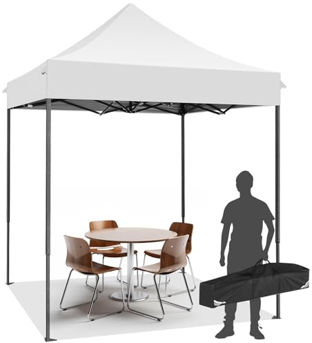 COBIZI 6,6x6,6 Pop-up-Pavillon ohne Seitenwände, Robustes Partyzelt für den Außenbereich, einfacher Aufbau, 100% wasserdichtes Hochzeitszelt, 3-Fach höhenverstellbar mit Tragetasche, Weiß