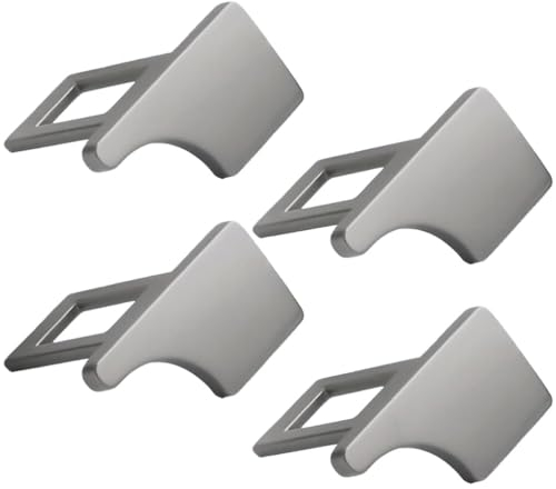 MPQDFG Gurtstecker Auto 4 Stück Auto Sicherheitsgurt Clip Anschnaller Adapter Gurt Alarm Stopper Sicherheitsgurt Schnalle Clip Sicherheitsgurt Clip für PKW LKW Transporter Silbrig