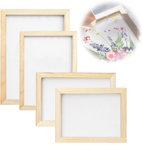 PRITOK Papierherstellung Rahmen 4 Größen Papier Schöpfrahmen, Papierschöpfrahmen für DIY Papierhandwerk Kinder Teenager Lehren Papierherstellung 15 * 18cm, 20 * 30cm, 19 * 25cm, 25 * 34cm