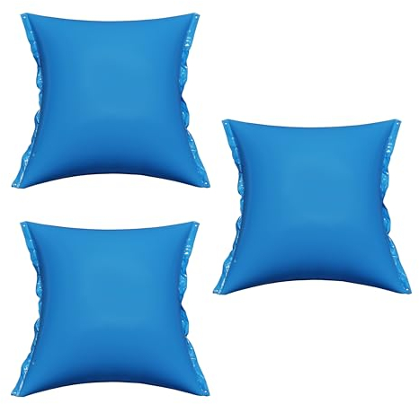 HAF Poolkissen Winter 120 x 120 cm (3 Stück) – Aufblasbare & Chlorbeständige Luftkissen für Pools zur Überwinterung – Rechteckige Winterkissen (Poolpolster) in Blau – Wasserdicht & UV-Beständig