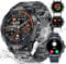 LIGE Smartwatch Uomo Militare,1.43” AMOLED/500mAh Smartwatch con Chiamata Bluetooth Cardiofrequenzimetro SpO2,IP68 Impermeabile 100+ Modalità Sportive per Android iOS