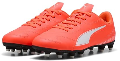 PUMA Vitoria II FG/AG Jr, Zapatillas de fútbol, Glowing Red White, 32 EU