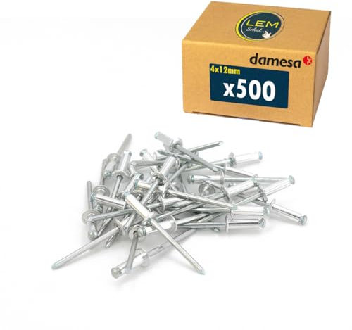 Lot de 500 - Rivet pop aveugle épanoui fleur éclaté tête plate aluminium/acier 4x12 mm