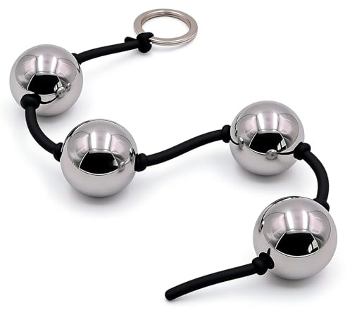 Liebeskugeln Analkette Anal Kugeln 25mm Metall für Anfänger Männer Frauen | Metall-Analkugeln mit 4 Sexkugeln und Silikonseil. Ideal für Anal-Training & Stimulation. Für Männer & Frauen.