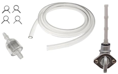 Benzinhahn Manuell + Benzinschlauch Klar Set passend für Piaggio Sfera RST NRG TPH Typhoon Zip SSL1T SSP2T C06 C07 C11 C25 50 2T, Gilera Runner SP ZAP C14 C36 C46, Aprilia SR 50 SR50 ZD4 ZD4TEA ZD4VFB
