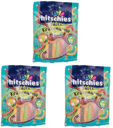Hitschies Saure Krakenarme Fruchgummi, 125 g (Packung mit 3)