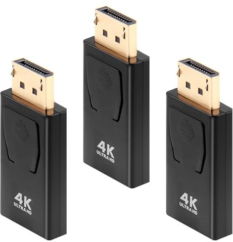 Display Port to HDMI Adapter - 2 Packs DP to HDMI Cable, 4K/1080p Video and Audio Converter, HDMI Adapter for Laptop, PC, Desktop, Projector, HDTV, Monitor