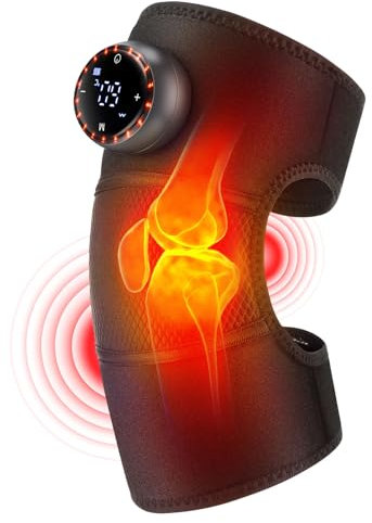 MOAJAZA Knee Massager, Heated Knee Brace Wrap with Vibration, Heating Pad with 5 Adjustable Intensity and Temperature for Knee/Elbow/Shoulder Relax, Arthritis/Joint Stiff/Muscle Strain