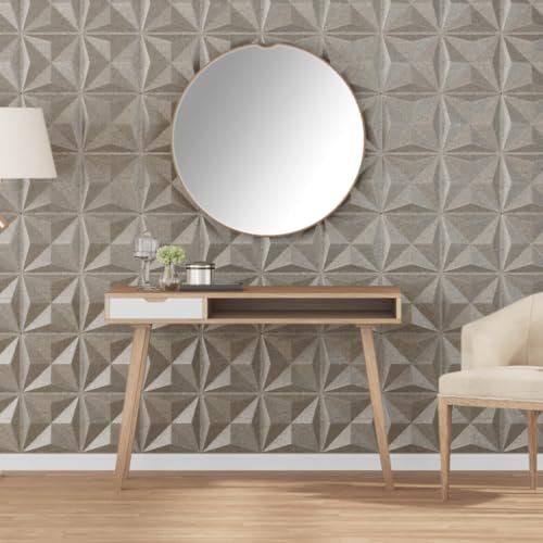 UJCHVHN Lot de 24 panneaux muraux Beton 50 x 50 cm XPS 6 m Origami