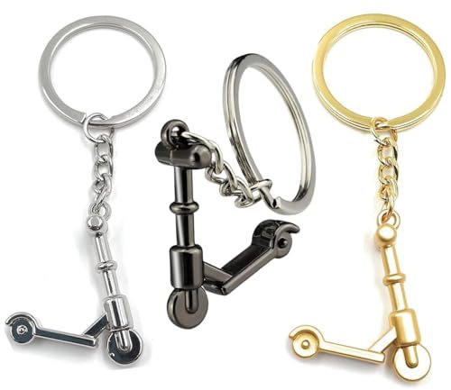 Porte-Clés,3 Pièces Porte-clés scooter Porte-Clés De Noël Mini Porte-Clés Kick Scooter Keychain Pendentif en métal Porte-Clés Voiture,Porte Clef pour Homme et Femme