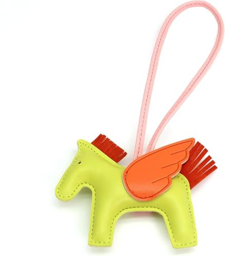 Niedliche Schlüsselanhänger für Frauen Veganes Leder Tasche Charms Geldbeutel Charms für Handtaschen Preppy-Zeug Designer Autozubehör (Gelb)