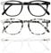 COJWIS Lesebrille 3er Pack Herren Damen Brille Runder Rahmen Blaulichtfilter Federscharnier Leser Schwarz/Schildpat Brillen (Schwarz Schildpatt Durchsichtig, 0.75, x)