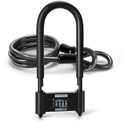 ONZILLO Bike U Lock with Security Steel Cable
